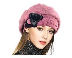Lady-French-Beret-Floral-Dress-Beanie-Winter-Hat